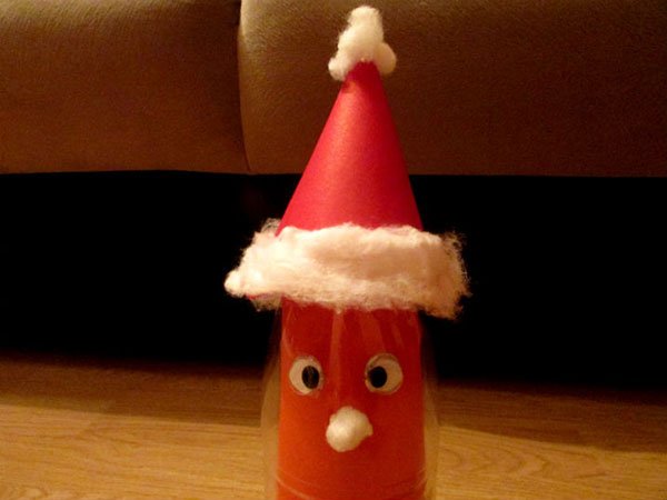 Дед Мороз из бутылки: интересная поделка для детей ded iz butilki 8