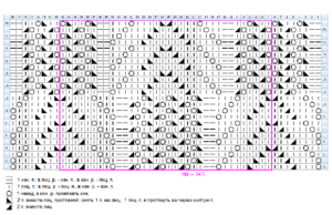 Узор спицами медвежьи лапки схема