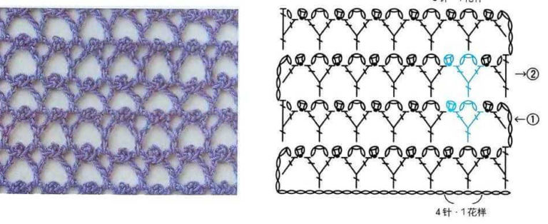 Вязаная сетка крючком схемы