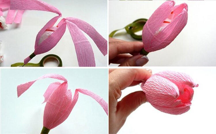 Как сделать тюльпаны своими руками: мастер классы в различных техниках Tyulpan iz bumagi 79