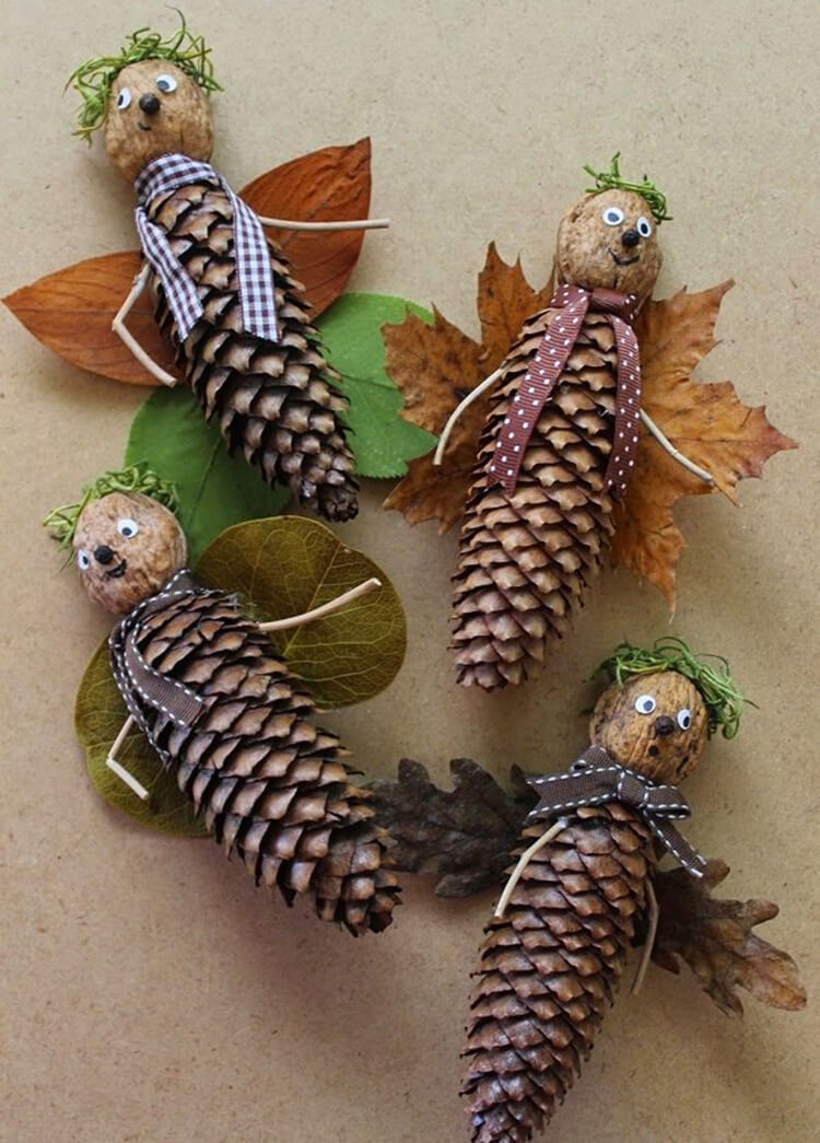 Красивые поделки из шишек на тему Осень для сада и школы podelki iz shishek svoimi rukami 30