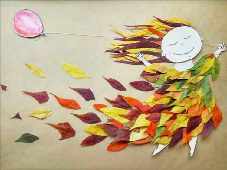 Интересные и красивые поделки из осенних листьев в садик и школу osennie podelki iz listev 13