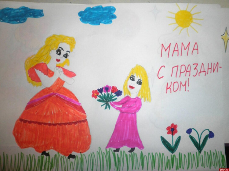 Детские рисунки на день матери: выражаем свою любовь к маме на бумаге risunok na den materi 16