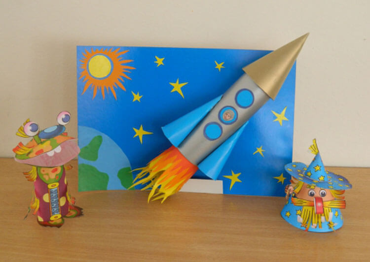 Интересные работы для школы и детского сада ко Дню космонавтики Поделки своими руками ко дню космонавтики 116