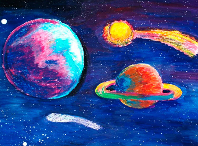 Как нарисовать рисунок на день космонавтики для сада и школы risunok na den kosmonavtiki dlya detej 100