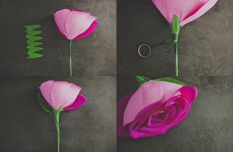 Розы ручной работы на 8 марта из различных материалов: Мастер-классы по фотографии сделят рузу со своими руками 43