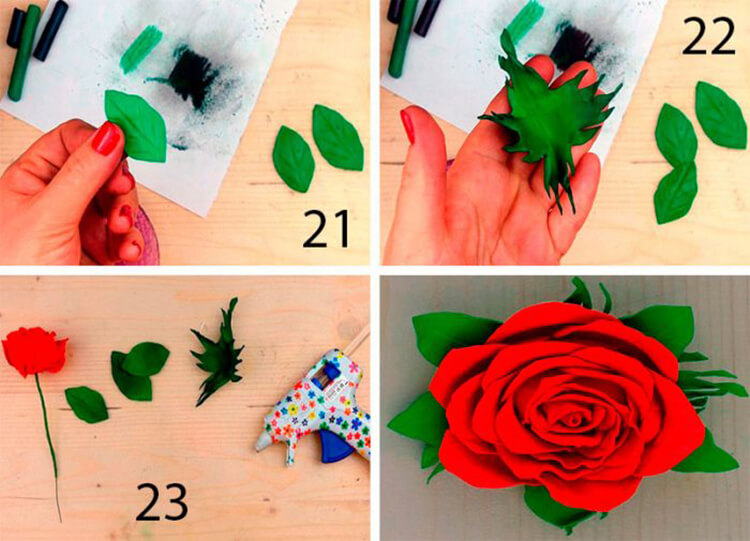Розы ручной работы 8 марта из разных материалов: мастер-классы с фотографиями sdelat rozu svoimi rukami 76